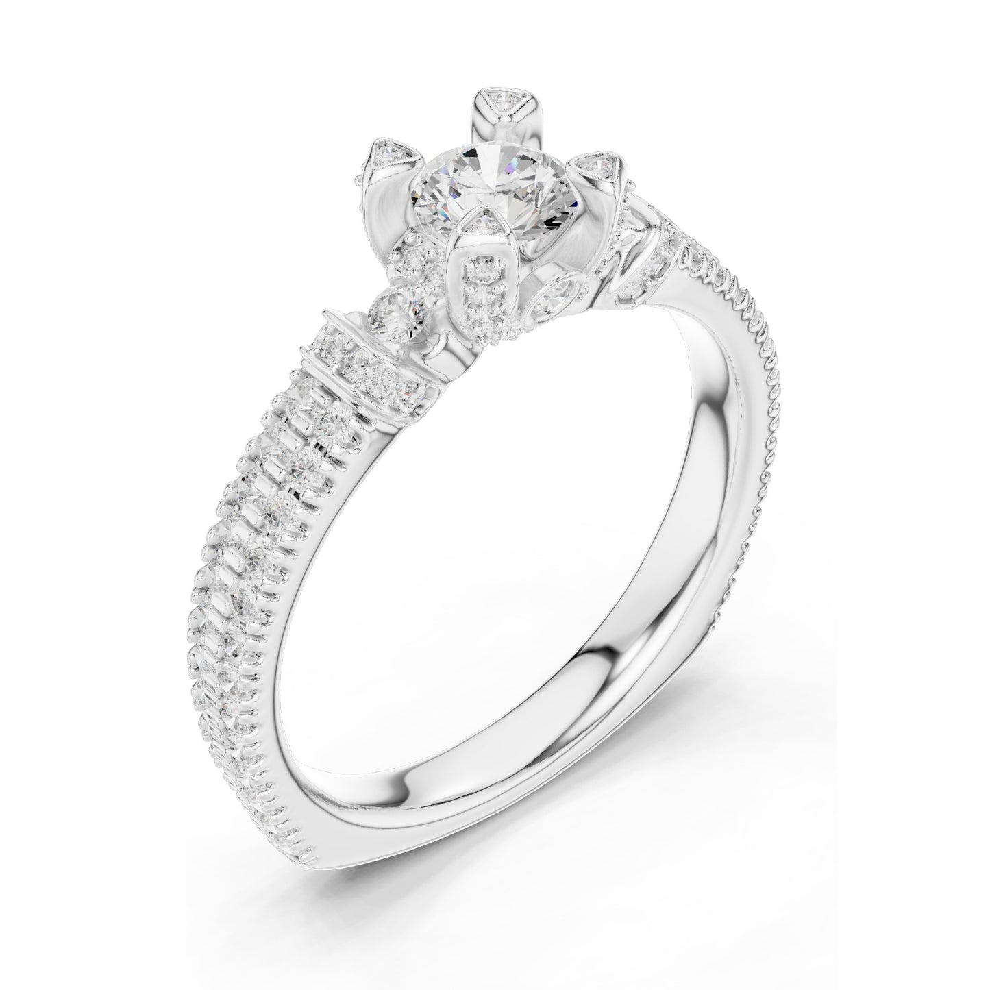 1.19 CT Round Brilliant Lab Diamond Engagement Ring | VVS-VS EF Clarity | 18KT, 14KT, 10KT Gold & 925 Silver | Moissanite Option | Rose, Yellow, White Gold