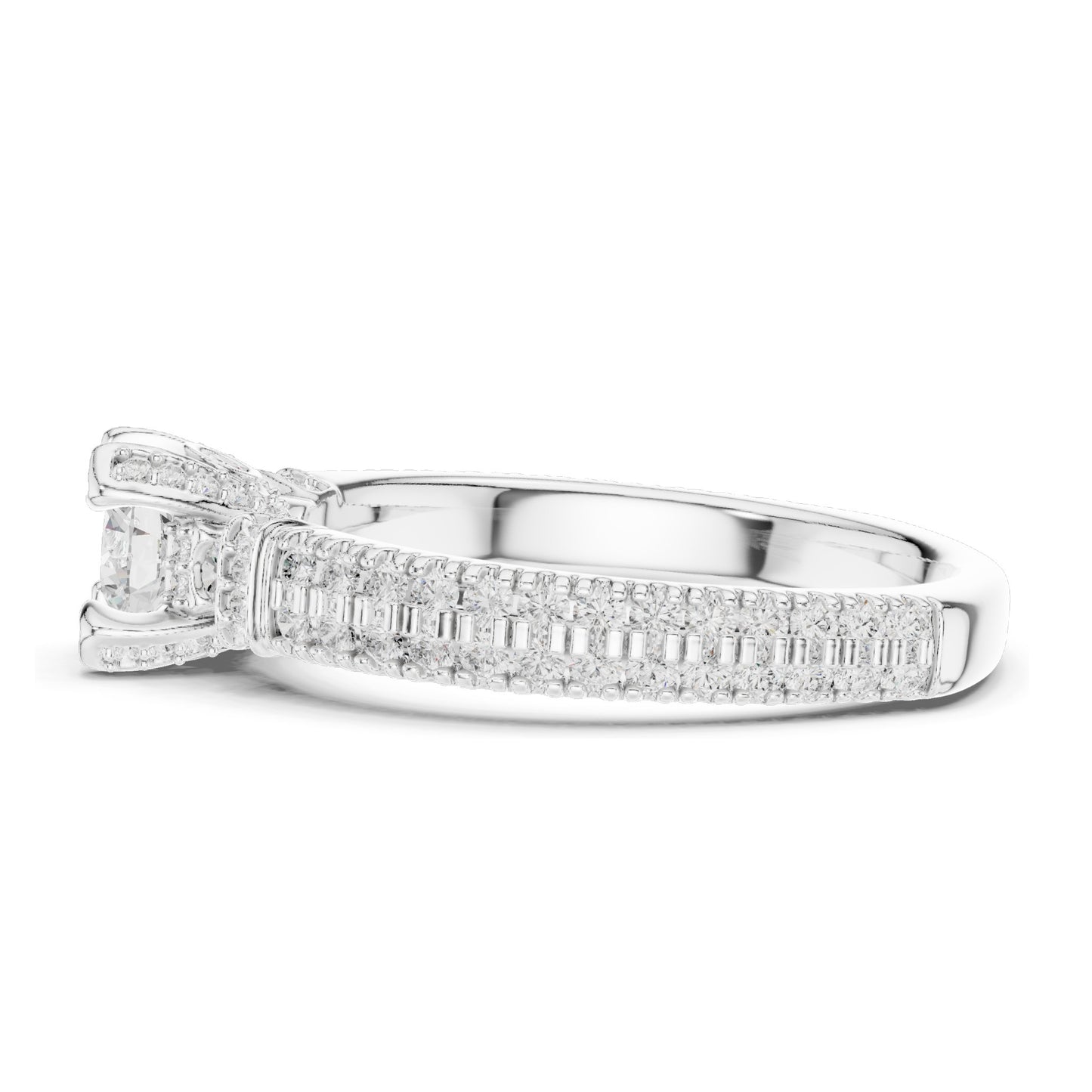 1.19 CT Round Brilliant Lab Diamond Engagement Ring | VVS-VS EF Clarity | 18KT, 14KT, 10KT Gold & 925 Silver | Moissanite Option | Rose, Yellow, White Gold