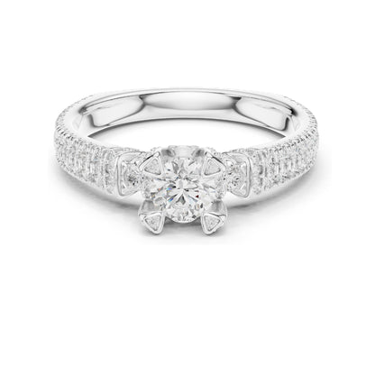 1.19 CT Round Brilliant Lab Diamond Engagement Ring | VVS-VS EF Clarity | 18KT, 14KT, 10KT Gold & 925 Silver | Moissanite Option | Rose, Yellow, White Gold