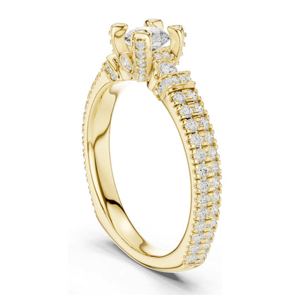 1.19 CT Round Brilliant Lab Diamond Engagement Ring | VVS-VS EF Clarity | 18KT, 14KT, 10KT Gold & 925 Silver | Moissanite Option | Rose, Yellow, White Gold