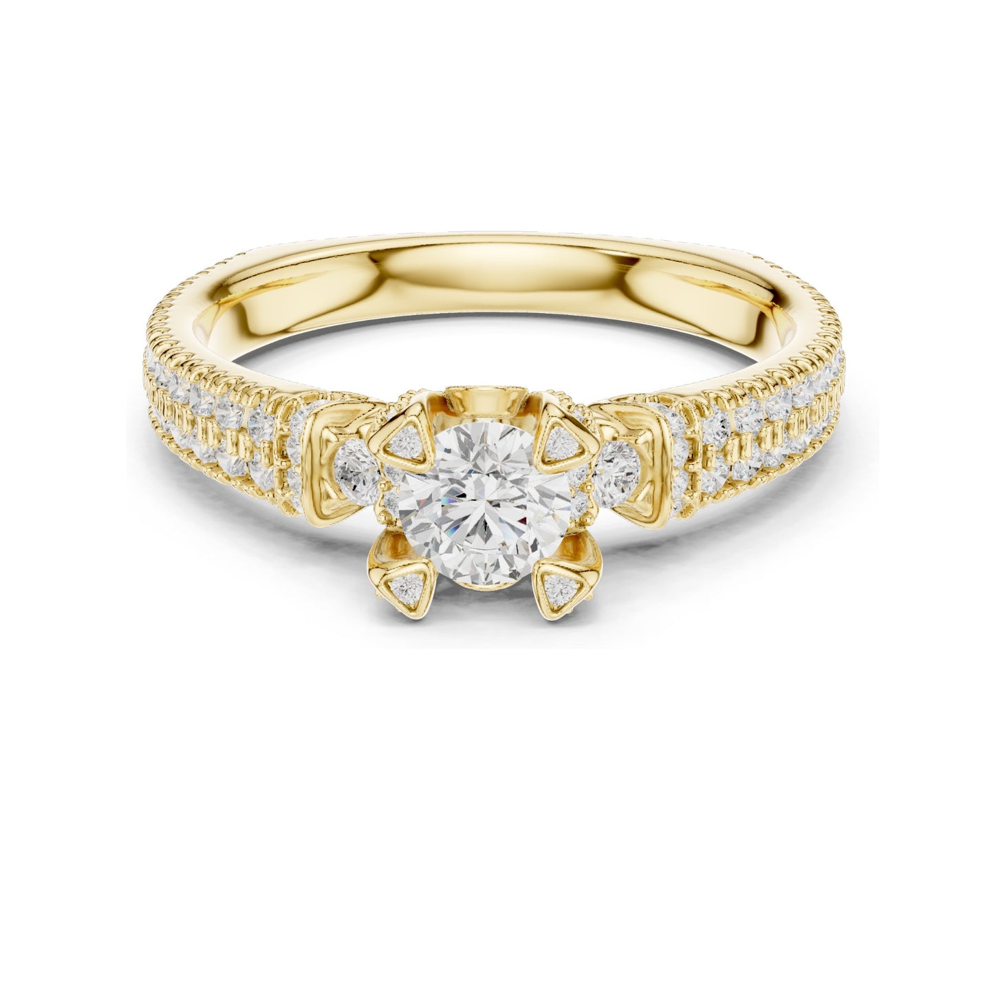 1.19 CT Round Brilliant Lab Diamond Engagement Ring | VVS-VS EF Clarity | 18KT, 14KT, 10KT Gold & 925 Silver | Moissanite Option | Rose, Yellow, White Gold