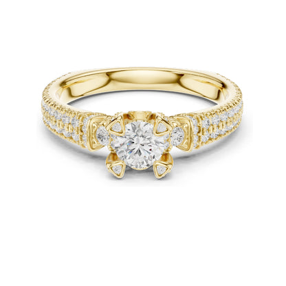 1.19 CT Round Brilliant Lab Diamond Engagement Ring | VVS-VS EF Clarity | 18KT, 14KT, 10KT Gold & 925 Silver | Moissanite Option | Rose, Yellow, White Gold