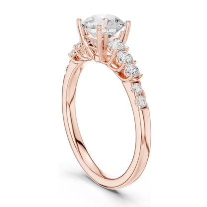 1.40 CT Round Brilliant Lab Diamond Engagement Ring | VVS-VS EF Clarity | 18KT, 14KT, 10KT Gold & 925 Silver | Rose, Yellow, White Gold & Moissanite Options