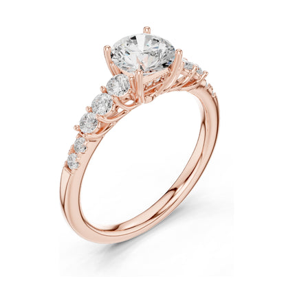 1.40 CT Round Brilliant Lab Diamond Engagement Ring | VVS-VS EF Clarity | 18KT, 14KT, 10KT Gold & 925 Silver | Rose, Yellow, White Gold & Moissanite Options