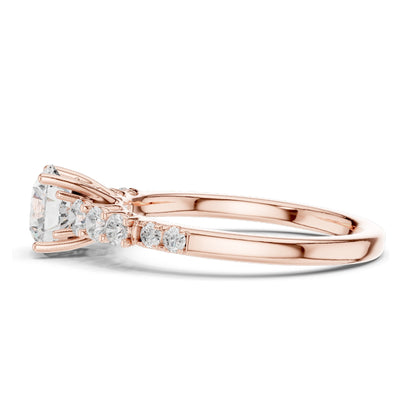 1.40 CT Round Brilliant Lab Diamond Engagement Ring | VVS-VS EF Clarity | 18KT, 14KT, 10KT Gold & 925 Silver | Rose, Yellow, White Gold & Moissanite Options