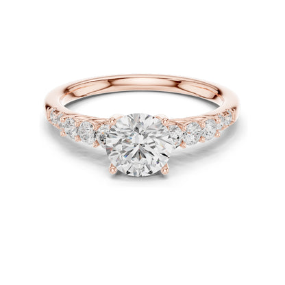 1.40 CT Round Brilliant Lab Diamond Engagement Ring | VVS-VS EF Clarity | 18KT, 14KT, 10KT Gold & 925 Silver | Rose, Yellow, White Gold & Moissanite Options