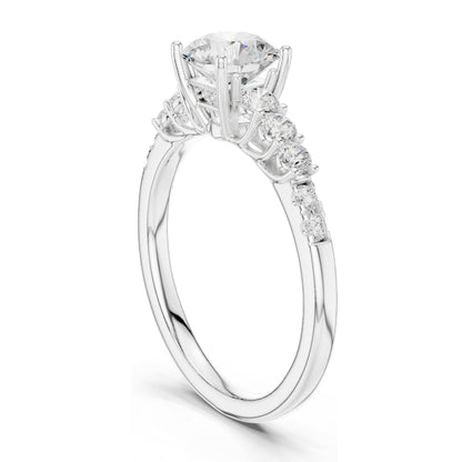 1.40 CT Round Brilliant Lab Diamond Engagement Ring | VVS-VS EF Clarity | 18KT, 14KT, 10KT Gold & 925 Silver | Rose, Yellow, White Gold & Moissanite Options