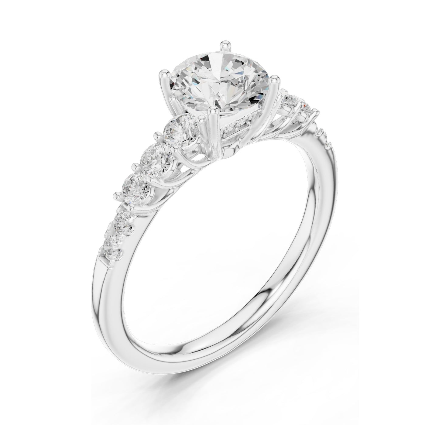 1.40 CT Round Brilliant Lab Diamond Engagement Ring | VVS-VS EF Clarity | 18KT, 14KT, 10KT Gold & 925 Silver | Rose, Yellow, White Gold & Moissanite Options