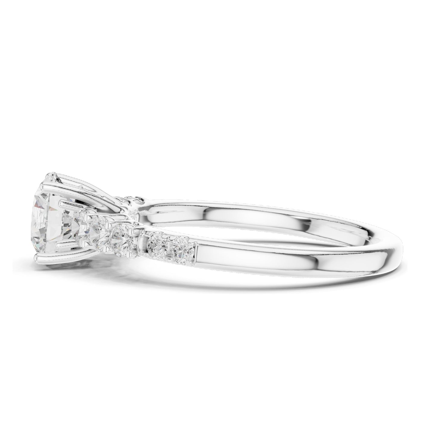 1.40 CT Round Brilliant Lab Diamond Engagement Ring | VVS-VS EF Clarity | 18KT, 14KT, 10KT Gold & 925 Silver | Rose, Yellow, White Gold & Moissanite Options