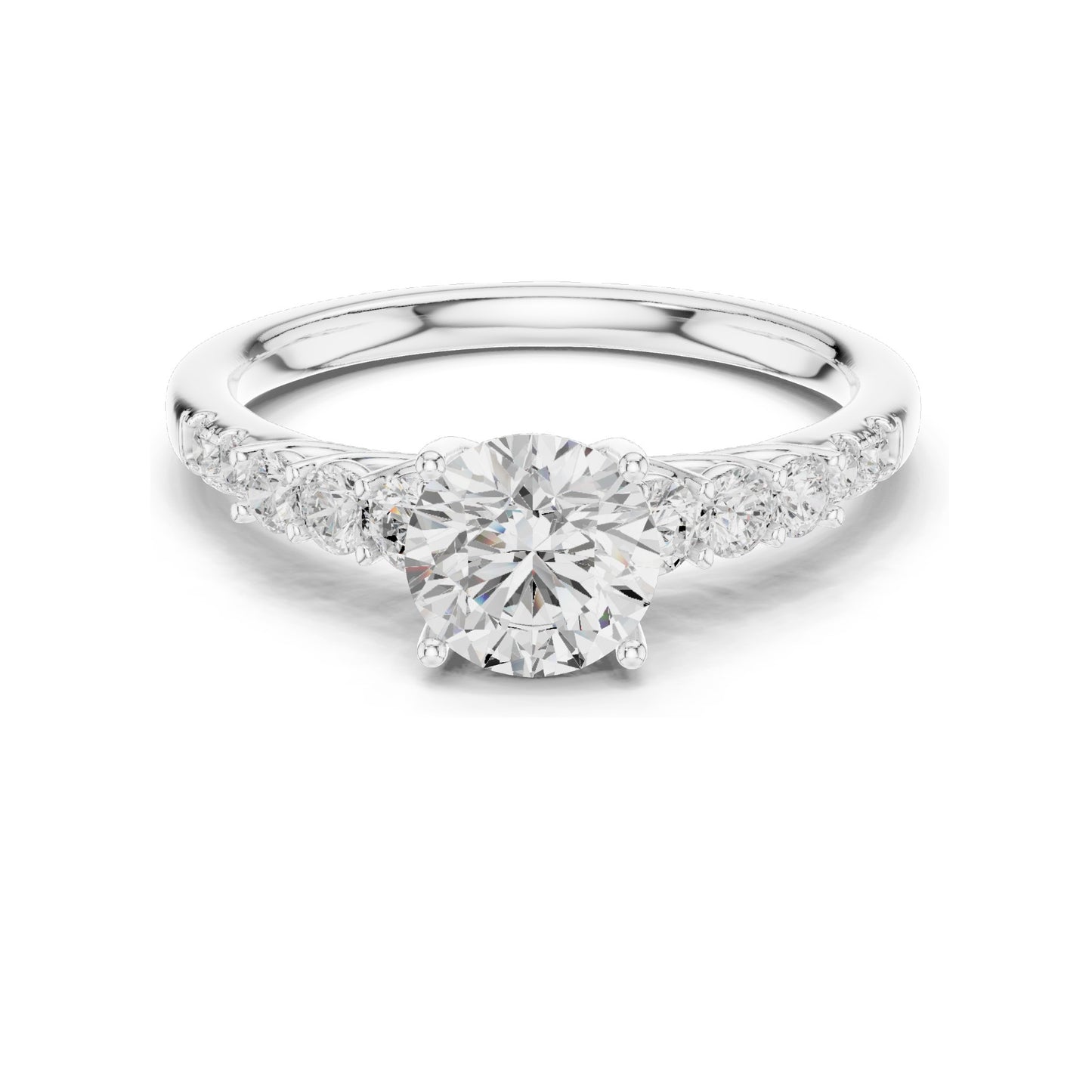 1.40 CT Round Brilliant Lab Diamond Engagement Ring | VVS-VS EF Clarity | 18KT, 14KT, 10KT Gold & 925 Silver | Rose, Yellow, White Gold & Moissanite Options