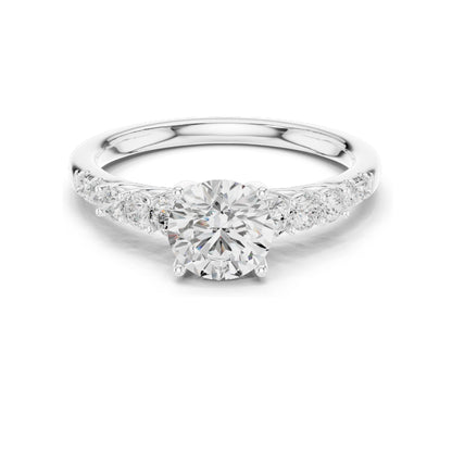 1.40 CT Round Brilliant Lab Diamond Engagement Ring | VVS-VS EF Clarity | 18KT, 14KT, 10KT Gold & 925 Silver | Rose, Yellow, White Gold & Moissanite Options
