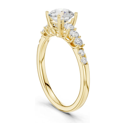 1.40 CT Round Brilliant Lab Diamond Engagement Ring | VVS-VS EF Clarity | 18KT, 14KT, 10KT Gold & 925 Silver | Rose, Yellow, White Gold & Moissanite Options