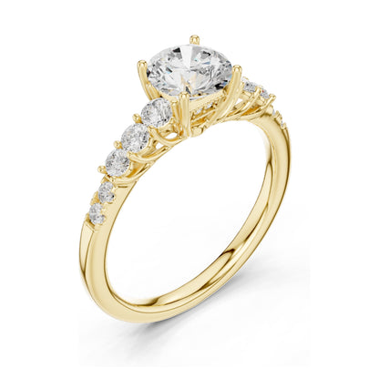 1.40 CT Round Brilliant Lab Diamond Engagement Ring | VVS-VS EF Clarity | 18KT, 14KT, 10KT Gold & 925 Silver | Rose, Yellow, White Gold & Moissanite Options