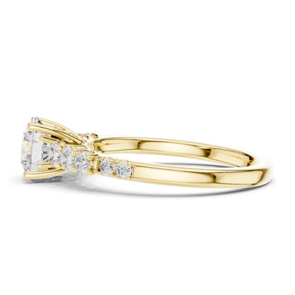 1.40 CT Round Brilliant Lab Diamond Engagement Ring | VVS-VS EF Clarity | 18KT, 14KT, 10KT Gold & 925 Silver | Rose, Yellow, White Gold & Moissanite Options