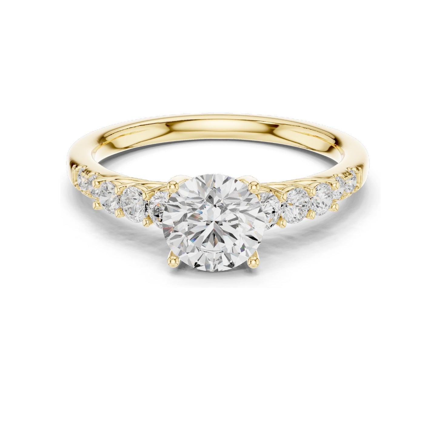 1.40 CT Round Brilliant Lab Diamond Engagement Ring | VVS-VS EF Clarity | 18KT, 14KT, 10KT Gold & 925 Silver | Rose, Yellow, White Gold & Moissanite Options