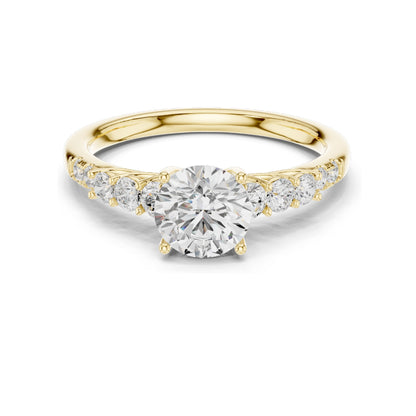 1.40 CT Round Brilliant Lab Diamond Engagement Ring | VVS-VS EF Clarity | 18KT, 14KT, 10KT Gold & 925 Silver | Rose, Yellow, White Gold & Moissanite Options
