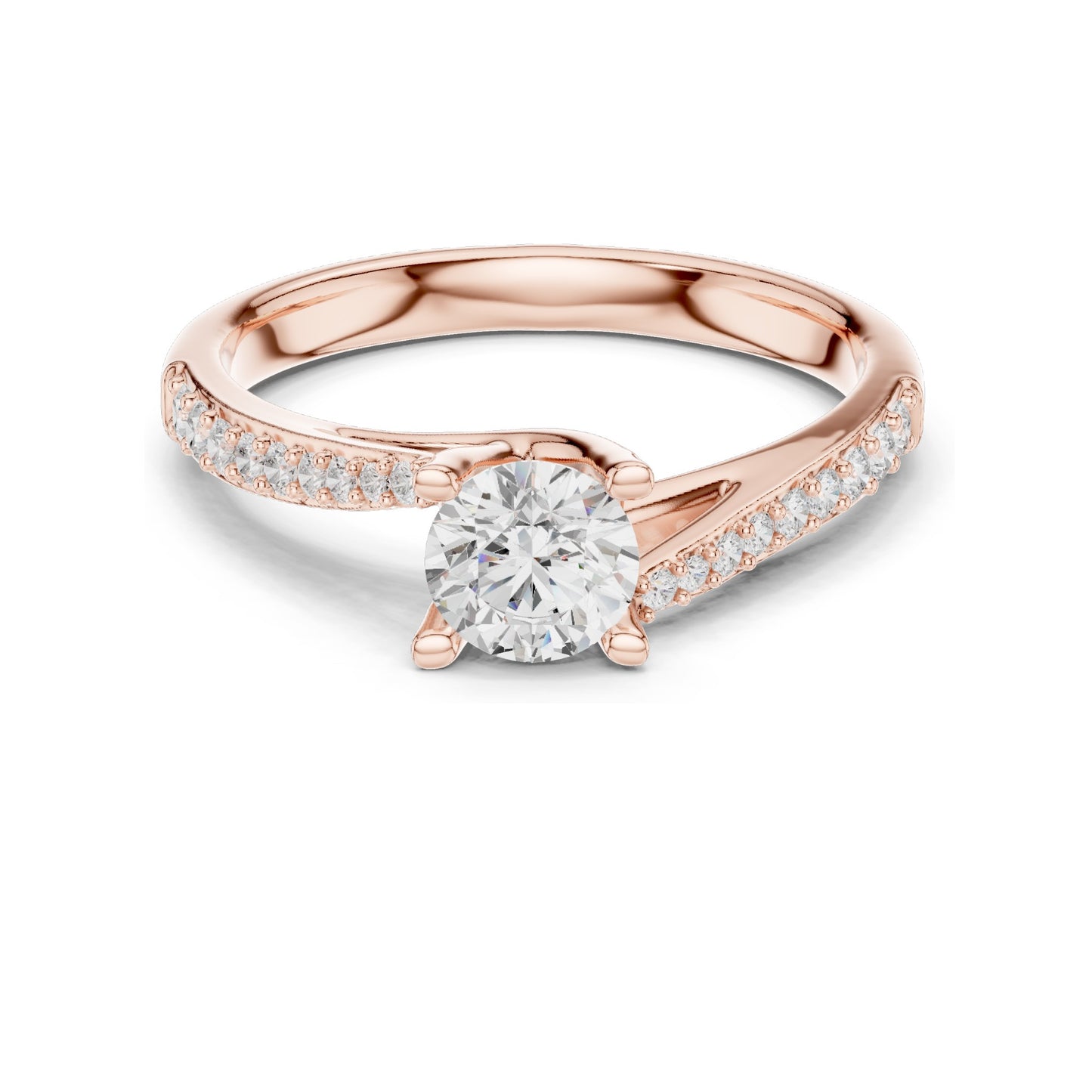 0.82 CT Round Brilliant Lab Diamond Engagement Ring for Women | VVS-VS EF Clarity | 18KT, 14KT, 10KT Gold & 925 Silver | Rose, Yellow, White Gold & Moissanite Options