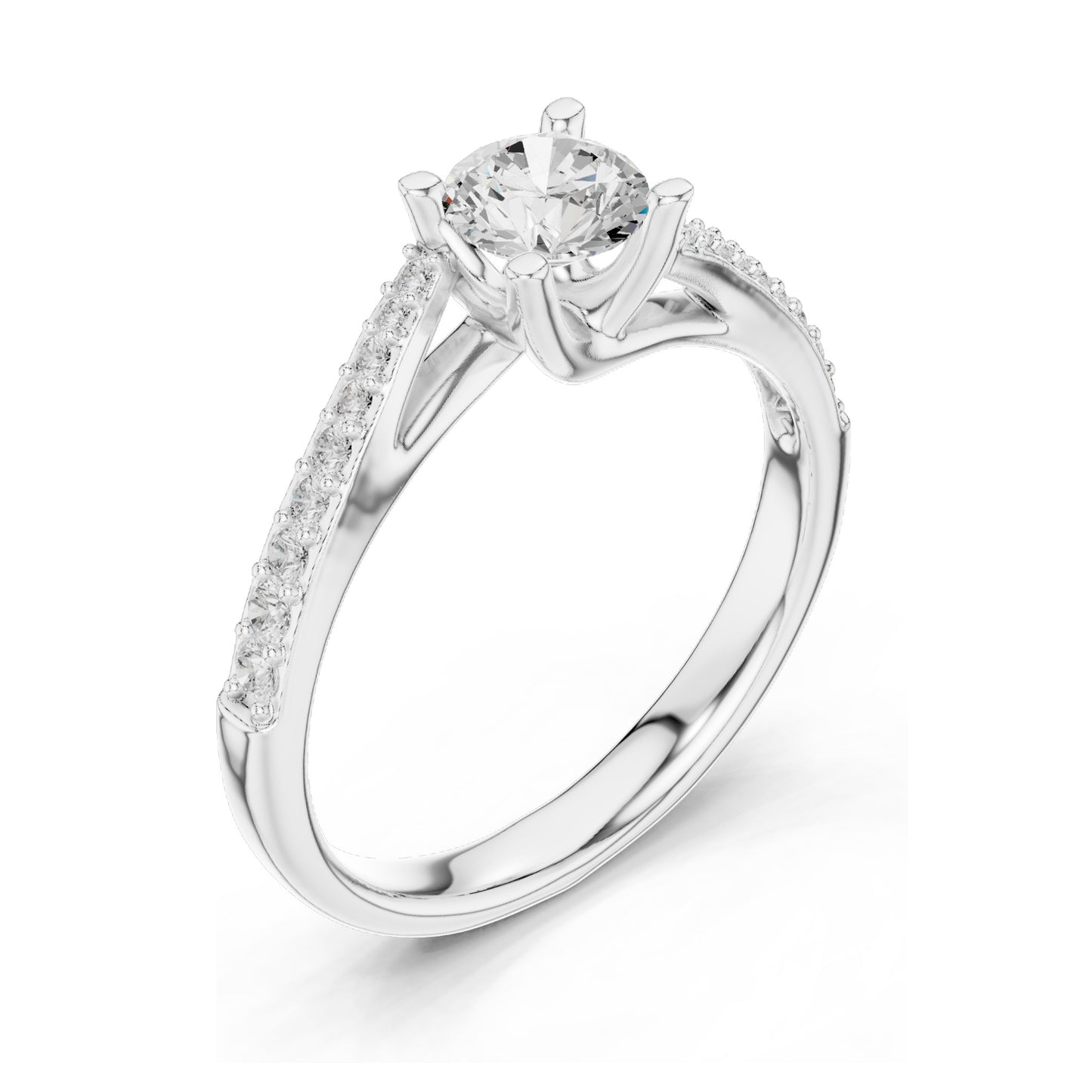 0.82 CT Round Brilliant Lab Diamond Engagement Ring for Women | VVS-VS EF Clarity | 18KT, 14KT, 10KT Gold & 925 Silver | Rose, Yellow, White Gold & Moissanite Options