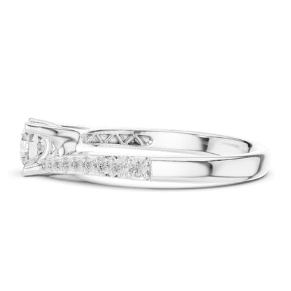 0.82 CT Round Brilliant Lab Diamond Engagement Ring for Women | VVS-VS EF Clarity | 18KT, 14KT, 10KT Gold & 925 Silver | Rose, Yellow, White Gold & Moissanite Options