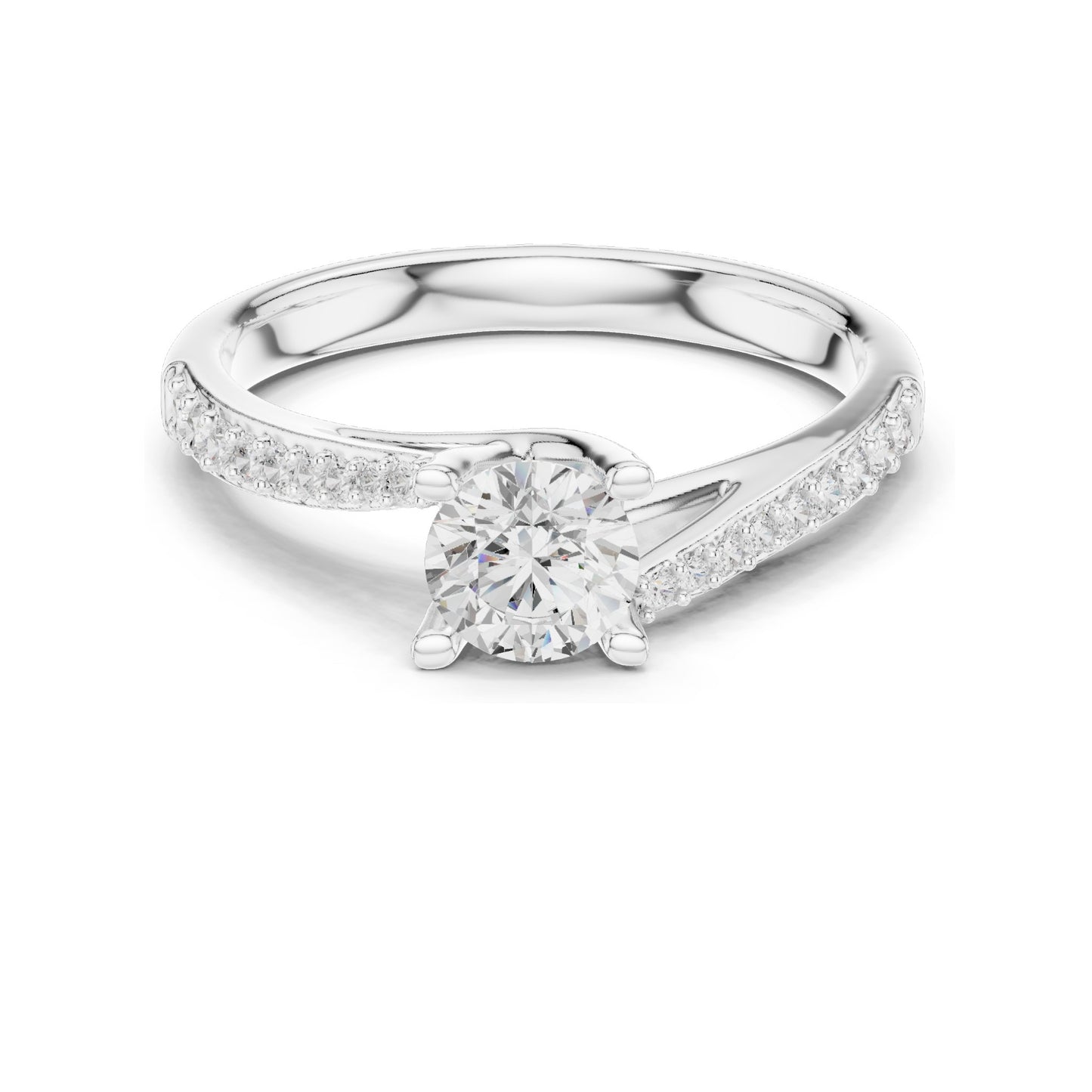 0.82 CT Round Brilliant Lab Diamond Engagement Ring for Women | VVS-VS EF Clarity | 18KT, 14KT, 10KT Gold & 925 Silver | Rose, Yellow, White Gold & Moissanite Options