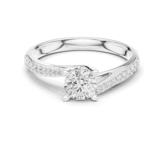 0.82 CT Round Brilliant Lab Diamond Engagement Ring for Women | VVS-VS EF Clarity | 18KT, 14KT, 10KT Gold & 925 Silver | Rose, Yellow, White Gold & Moissanite Options