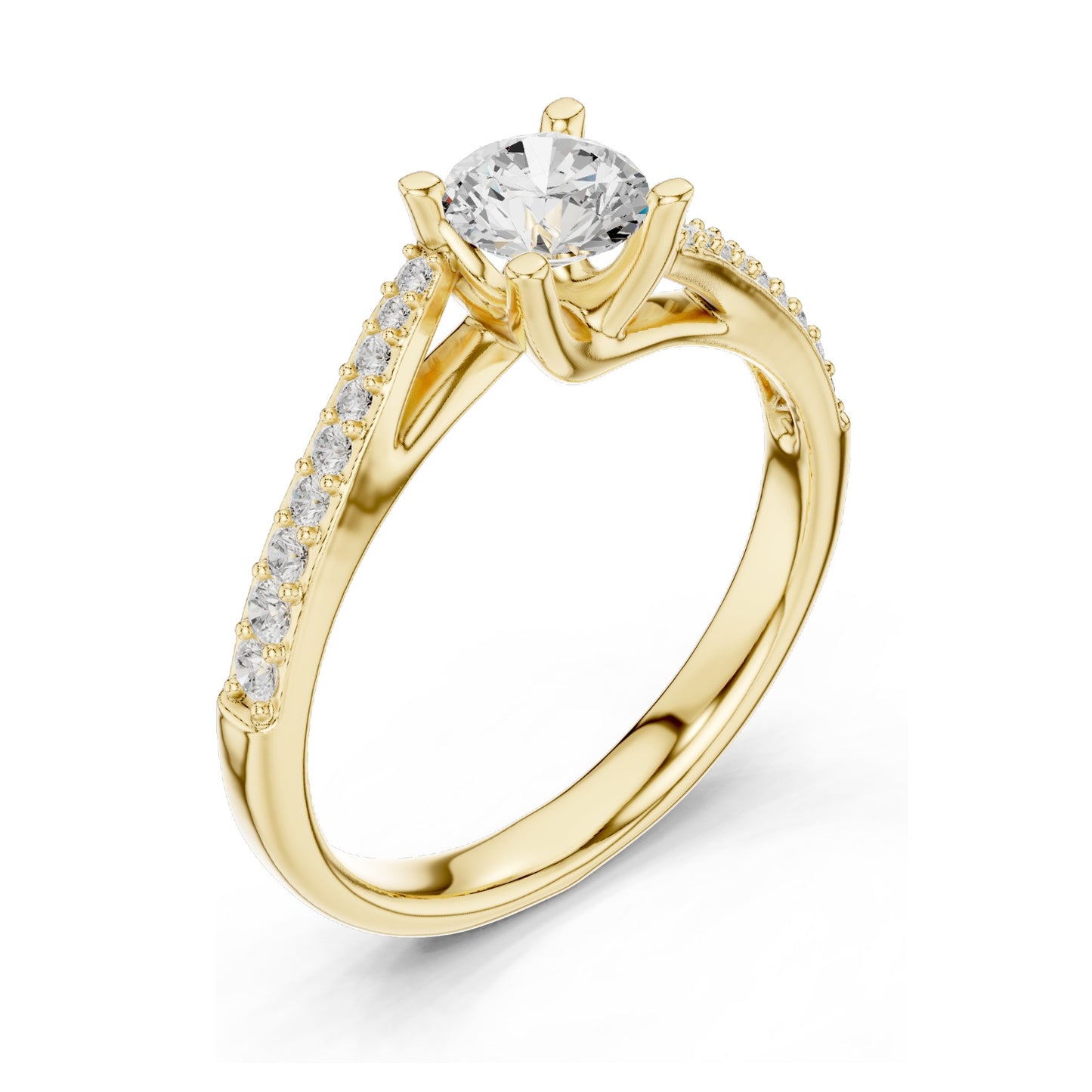 0.82 CT Round Brilliant Lab Diamond Engagement Ring for Women | VVS-VS EF Clarity | 18KT, 14KT, 10KT Gold & 925 Silver | Rose, Yellow, White Gold & Moissanite Options