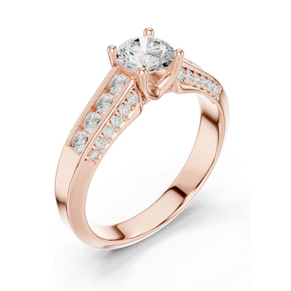 1.122 CT Round Brilliant Lab Diamond Halo Engagement Ring | VVS-VS EF Clarity | 18KT, 14KT, 10KT Gold & 925 Silver | Rose, Yellow, White Gold & Moissanite Options