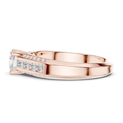 1.122 CT Round Brilliant Lab Diamond Halo Engagement Ring | VVS-VS EF Clarity | 18KT, 14KT, 10KT Gold & 925 Silver | Rose, Yellow, White Gold & Moissanite Options