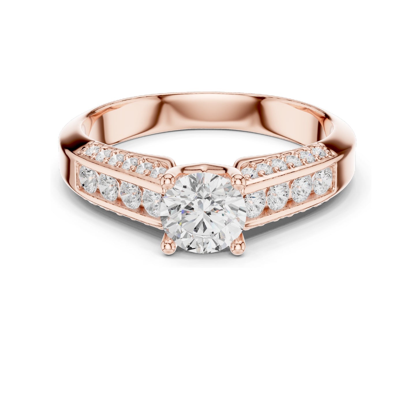 1.122 CT Round Brilliant Lab Diamond Halo Engagement Ring | VVS-VS EF Clarity | 18KT, 14KT, 10KT Gold & 925 Silver | Rose, Yellow, White Gold & Moissanite Options