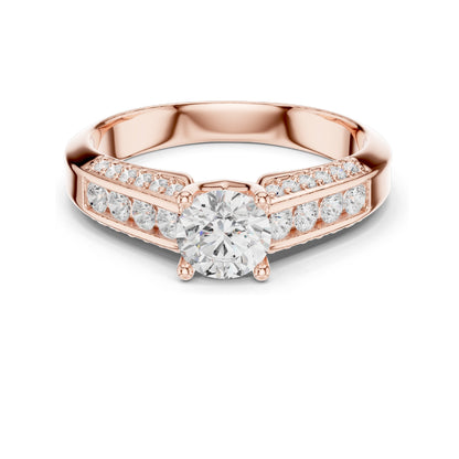 1.122 CT Round Brilliant Lab Diamond Halo Engagement Ring | VVS-VS EF Clarity | 18KT, 14KT, 10KT Gold & 925 Silver | Rose, Yellow, White Gold & Moissanite Options