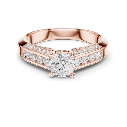 1.122 CT Round Brilliant Lab Diamond Halo Engagement Ring | VVS-VS EF Clarity | 18KT, 14KT, 10KT Gold & 925 Silver | Rose, Yellow, White Gold & Moissanite Options