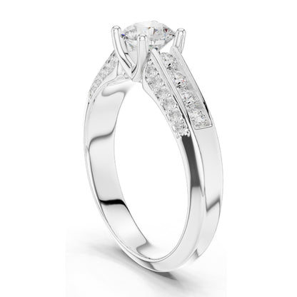 1.122 CT Round Brilliant Lab Diamond Halo Engagement Ring | VVS-VS EF Clarity | 18KT, 14KT, 10KT Gold & 925 Silver | Rose, Yellow, White Gold & Moissanite Options