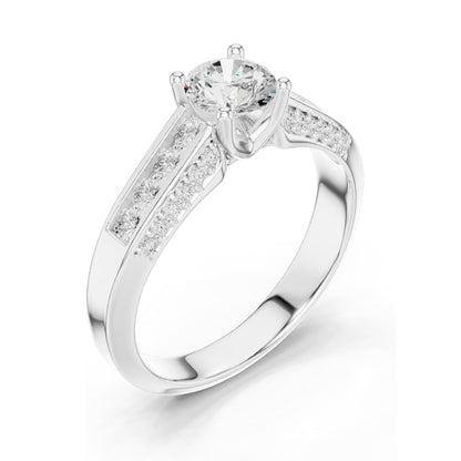 1.122 CT Round Brilliant Lab Diamond Halo Engagement Ring | VVS-VS EF Clarity | 18KT, 14KT, 10KT Gold & 925 Silver | Rose, Yellow, White Gold & Moissanite Options