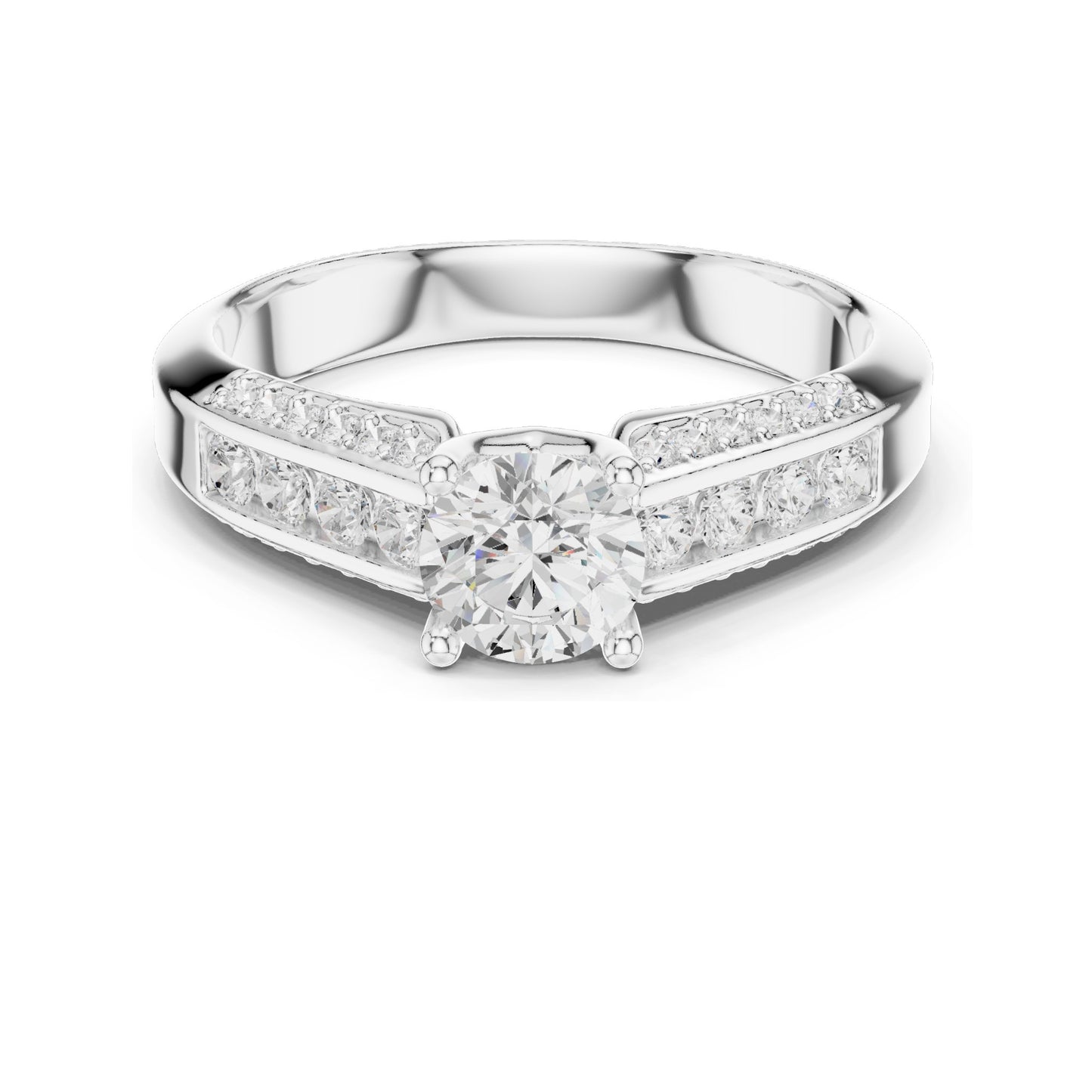 1.122 CT Round Brilliant Lab Diamond Halo Engagement Ring | VVS-VS EF Clarity | 18KT, 14KT, 10KT Gold & 925 Silver | Rose, Yellow, White Gold & Moissanite Options