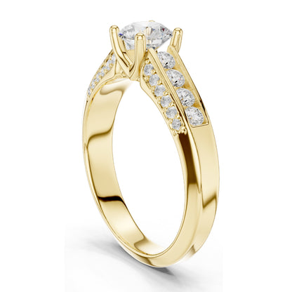 1.122 CT Round Brilliant Lab Diamond Halo Engagement Ring | VVS-VS EF Clarity | 18KT, 14KT, 10KT Gold & 925 Silver | Rose, Yellow, White Gold & Moissanite Options