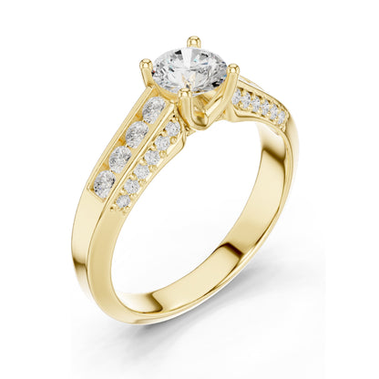 1.122 CT Round Brilliant Lab Diamond Halo Engagement Ring | VVS-VS EF Clarity | 18KT, 14KT, 10KT Gold & 925 Silver | Rose, Yellow, White Gold & Moissanite Options