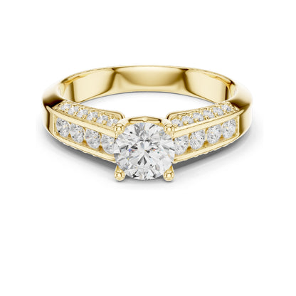1.122 CT Round Brilliant Lab Diamond Halo Engagement Ring | VVS-VS EF Clarity | 18KT, 14KT, 10KT Gold & 925 Silver | Rose, Yellow, White Gold & Moissanite Options
