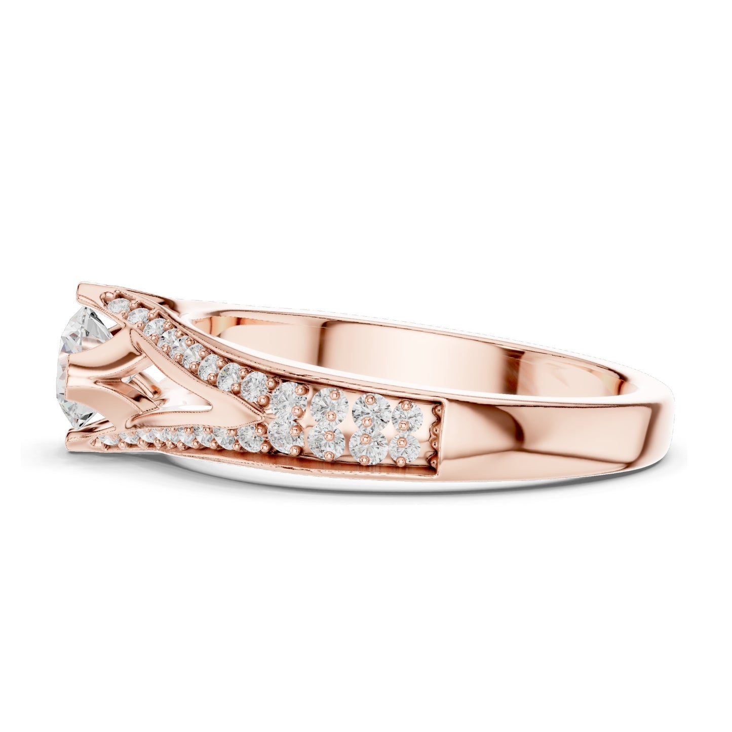 1.062 CT Round Brilliant Lab Diamond Ring for Women | VVS-VS EF Clarity | 18KT, 14KT, 10KT Gold & 925 Silver | Rose, Yellow, White Gold & Moissanite Options