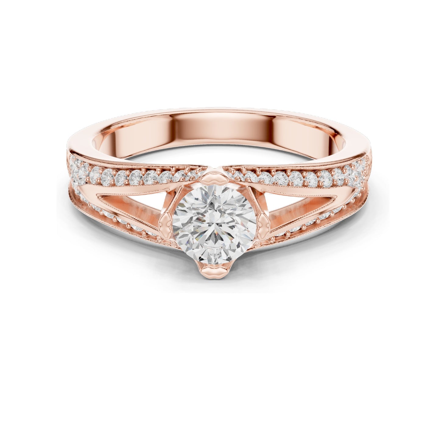 1.062 CT Round Brilliant Lab Diamond Ring for Women | VVS-VS EF Clarity | 18KT, 14KT, 10KT Gold & 925 Silver | Rose, Yellow, White Gold & Moissanite Options