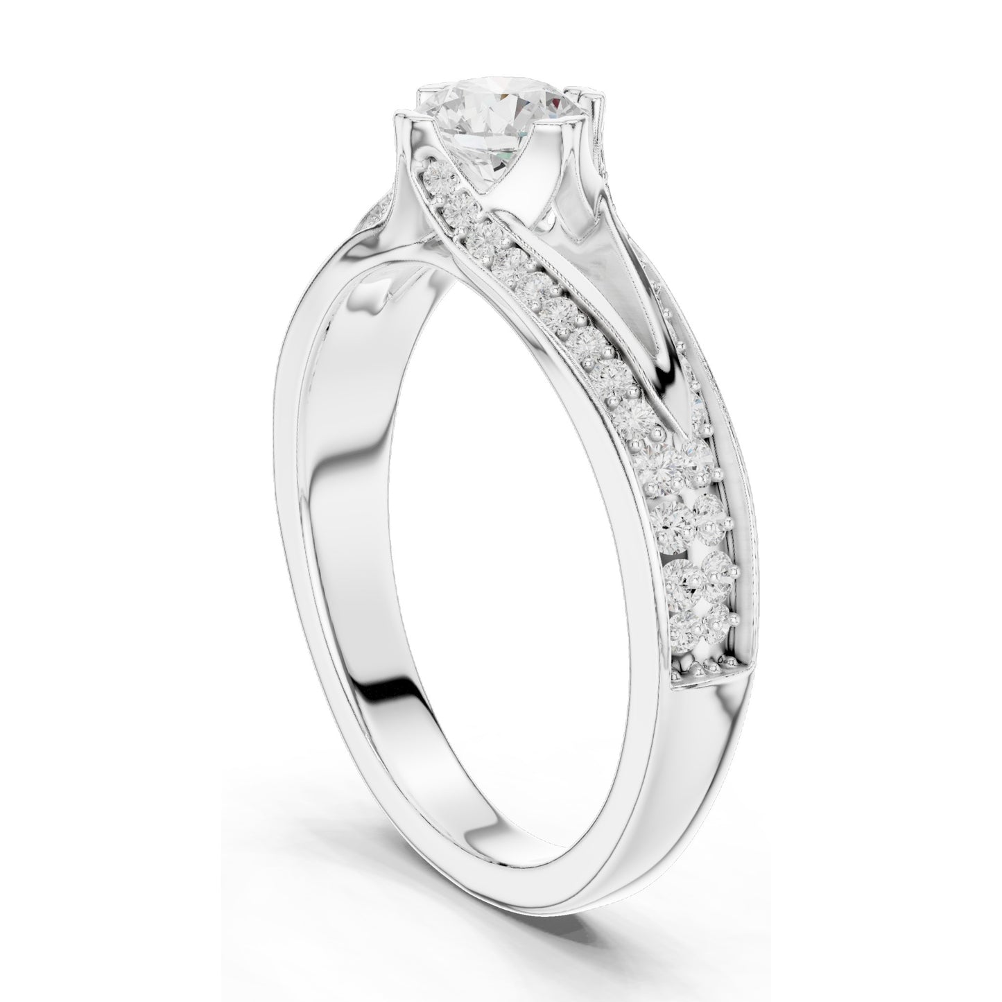 1.062 CT Round Brilliant Lab Diamond Ring for Women | VVS-VS EF Clarity | 18KT, 14KT, 10KT Gold & 925 Silver | Rose, Yellow, White Gold & Moissanite Options