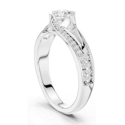 1.062 CT Round Brilliant Lab Diamond Ring for Women | VVS-VS EF Clarity | 18KT, 14KT, 10KT Gold & 925 Silver | Rose, Yellow, White Gold & Moissanite Options