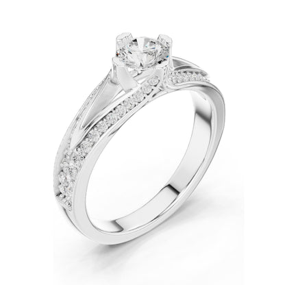 1.062 CT Round Brilliant Lab Diamond Ring for Women | VVS-VS EF Clarity | 18KT, 14KT, 10KT Gold & 925 Silver | Rose, Yellow, White Gold & Moissanite Options