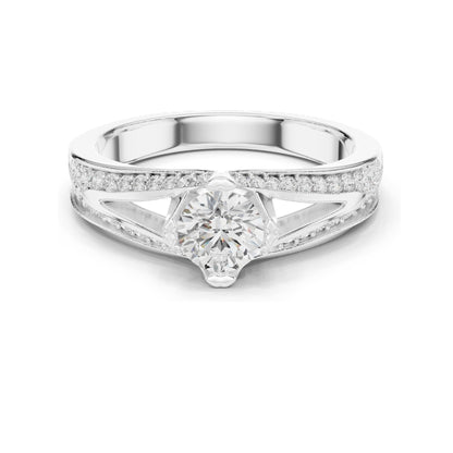1.062 CT Round Brilliant Lab Diamond Ring for Women | VVS-VS EF Clarity | 18KT, 14KT, 10KT Gold & 925 Silver | Rose, Yellow, White Gold & Moissanite Options