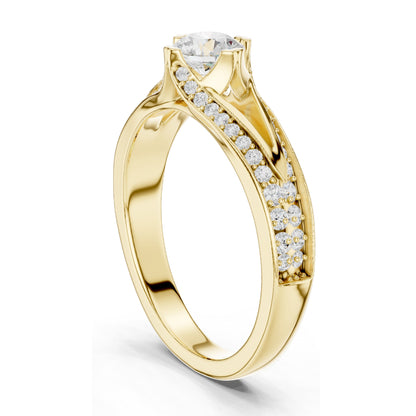 1.062 CT Round Brilliant Lab Diamond Ring for Women | VVS-VS EF Clarity | 18KT, 14KT, 10KT Gold & 925 Silver | Rose, Yellow, White Gold & Moissanite Options