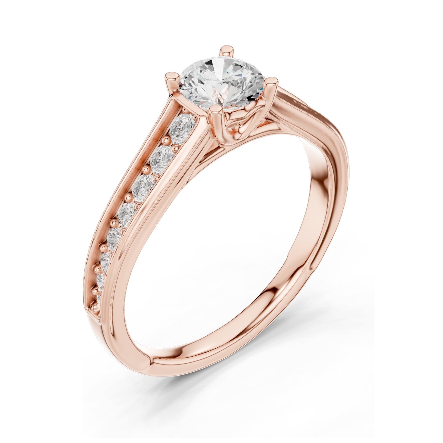 0.956 CT Round Brilliant Lab Diamond Ring for Women | VVS-VS EF Clarity | 18KT, 14KT, 10KT Gold & 925 Silver | Rose, Yellow, White Gold & Moissanite Options