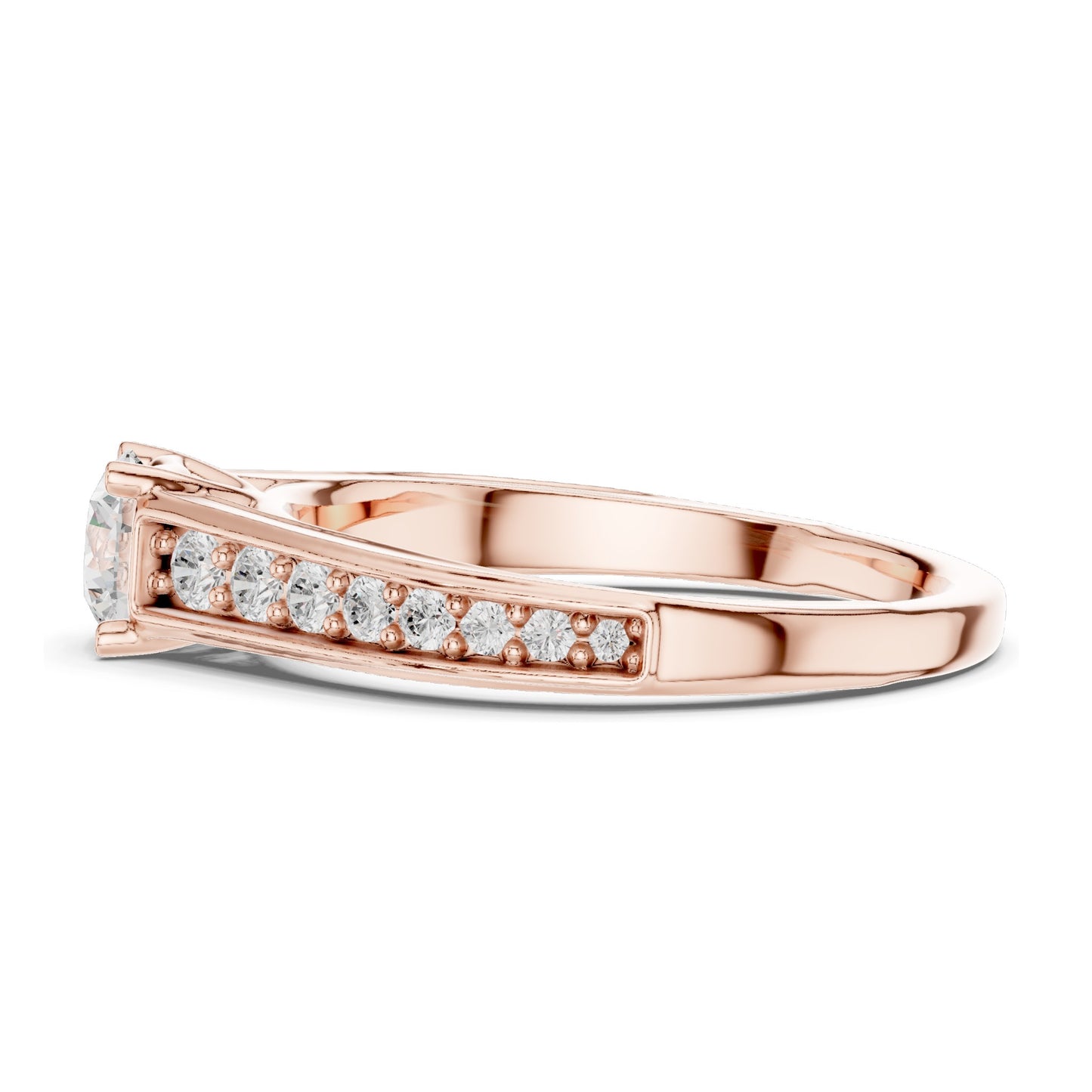 0.956 CT Round Brilliant Lab Diamond Ring for Women | VVS-VS EF Clarity | 18KT, 14KT, 10KT Gold & 925 Silver | Rose, Yellow, White Gold & Moissanite Options