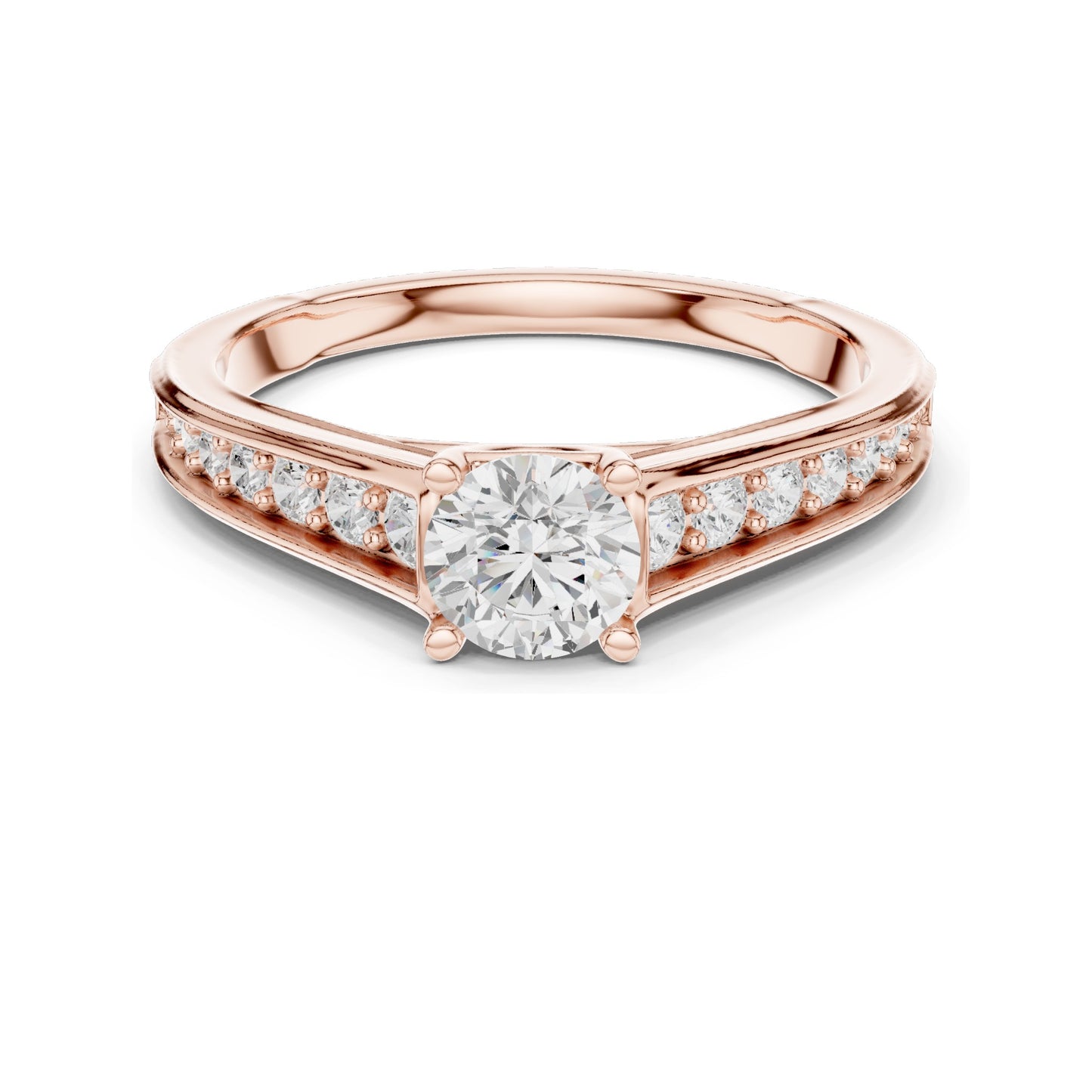 0.956 CT Round Brilliant Lab Diamond Ring for Women | VVS-VS EF Clarity | 18KT, 14KT, 10KT Gold & 925 Silver | Rose, Yellow, White Gold & Moissanite Options