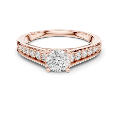 0.956 CT Round Brilliant Lab Diamond Ring for Women | VVS-VS EF Clarity | 18KT, 14KT, 10KT Gold & 925 Silver | Rose, Yellow, White Gold & Moissanite Options