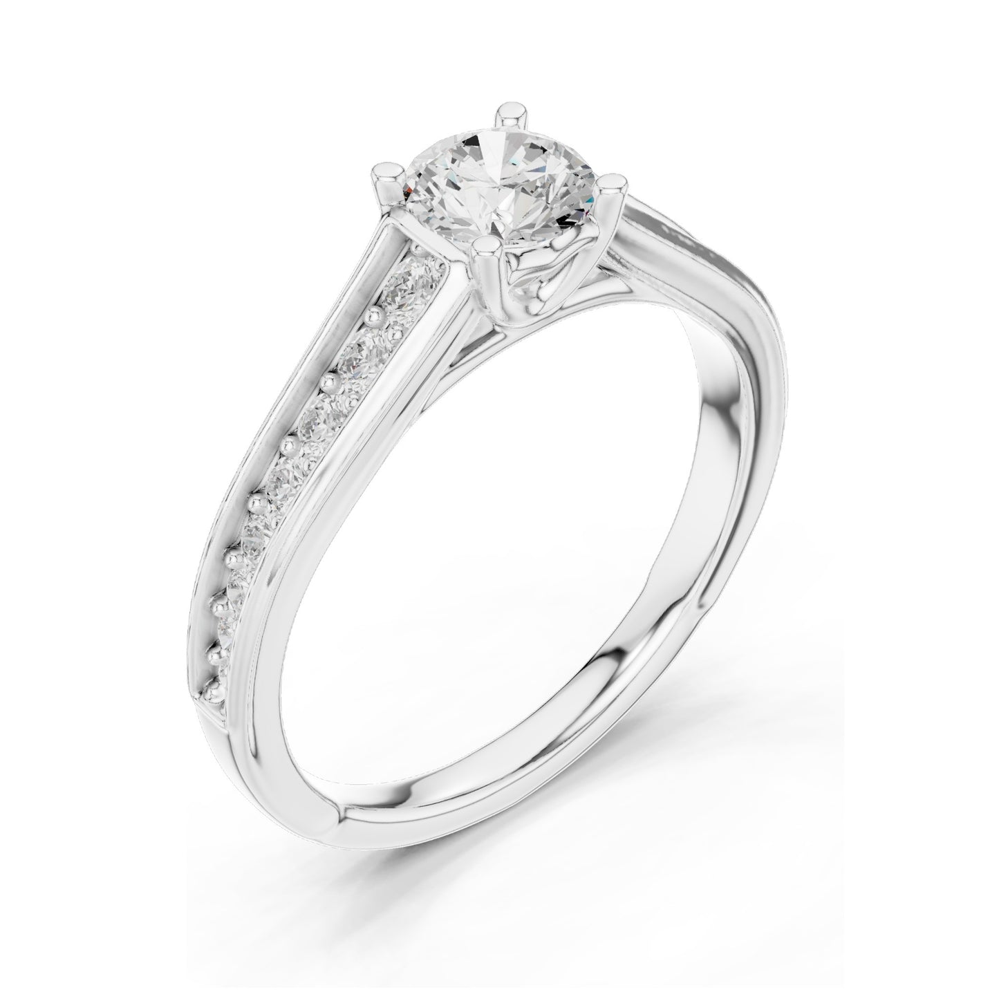 0.956 CT Round Brilliant Lab Diamond Ring for Women | VVS-VS EF Clarity | 18KT, 14KT, 10KT Gold & 925 Silver | Rose, Yellow, White Gold & Moissanite Options