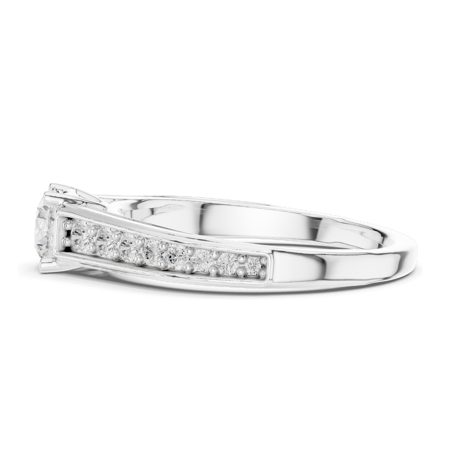 0.956 CT Round Brilliant Lab Diamond Ring for Women | VVS-VS EF Clarity | 18KT, 14KT, 10KT Gold & 925 Silver | Rose, Yellow, White Gold & Moissanite Options